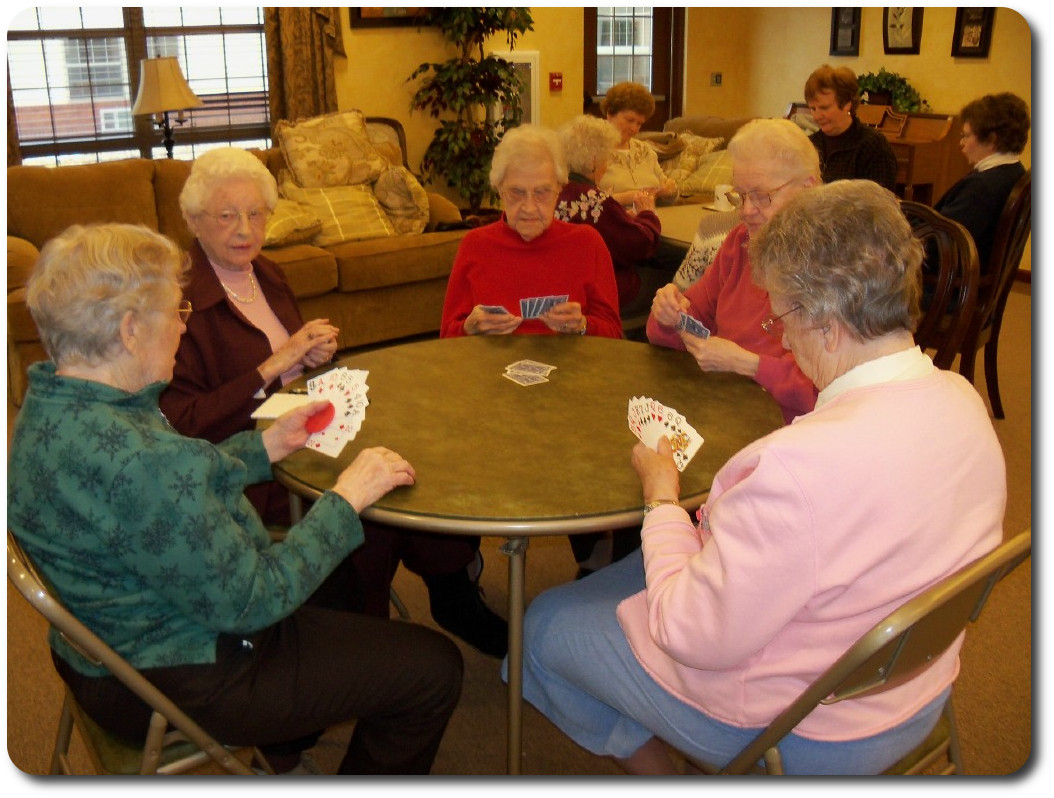 Residents enjoying a game of cards